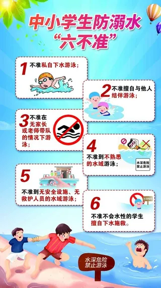 中小学生防溺水六不准图片