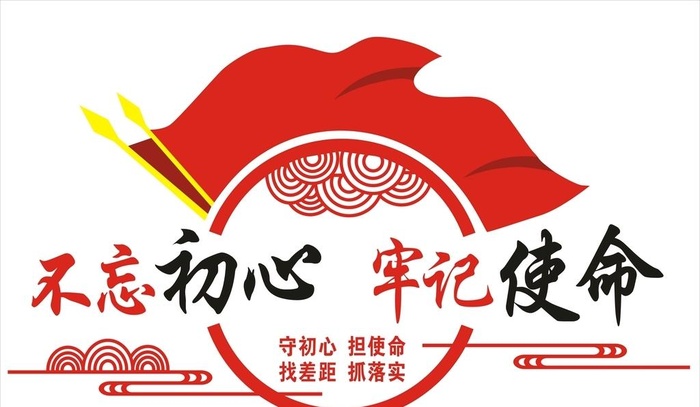 不忘初心展架,不忘初心,主题活动,cdr矢量模版下载