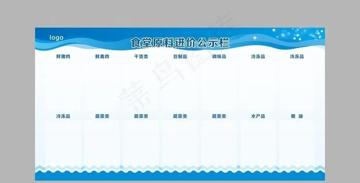 食堂原料公示栏图片cdr矢量模版下载