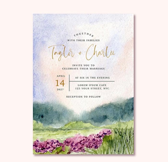 花园婚礼邀请函图片