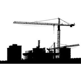 塔吊剪影图片