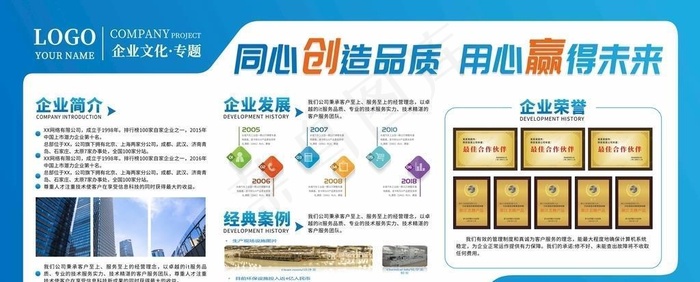 企业简介 宣传展板图片(14173x7087)psd模版下载
