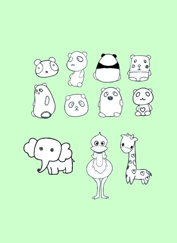 简笔画动物图片cdr矢量模版下载