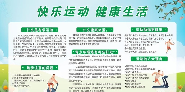 运动健康教育展板图片cdr矢量模版下载