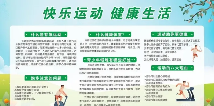 运动健康教育展板图片cdr矢量模版下载