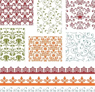 欧式小花纹底纹浮雕图案图片