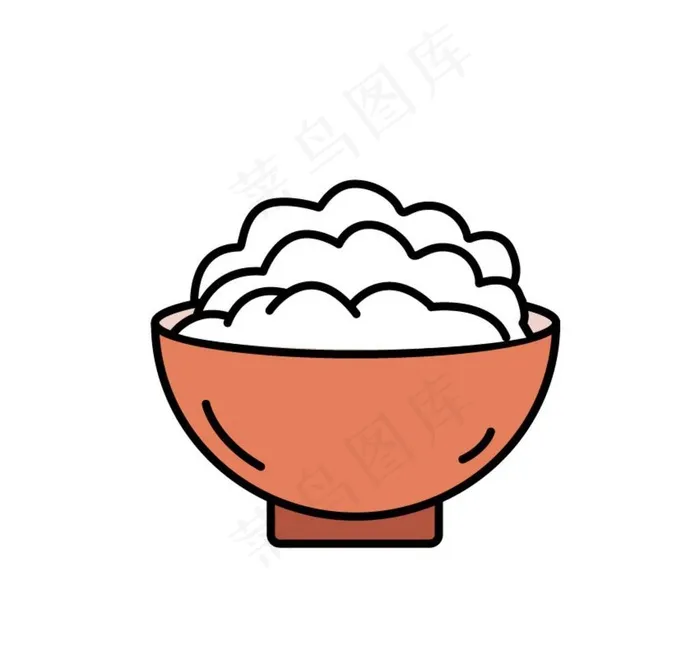 米饭大米碗手绘食物图片ai矢量模版下载