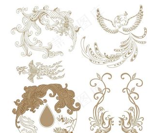 凤凰插画素材图片