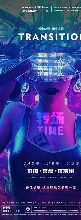 酒吧转场宣传海报模板图片