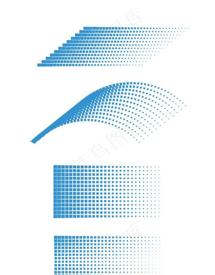 一组蓝色的渐变图片