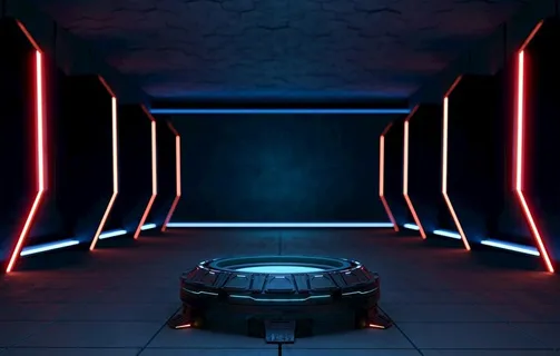 黑色科技展台海报背景图片