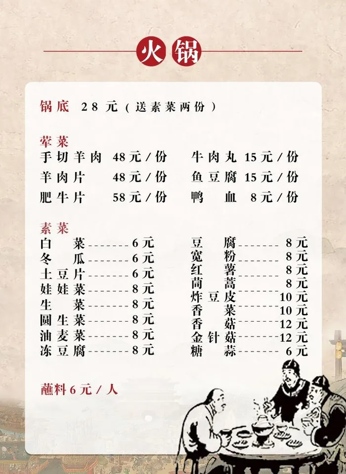 火锅价目表图片(2480x3508)psd模版下载