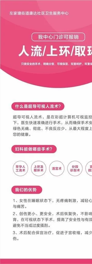 社区医院人流上环宣传展架图片