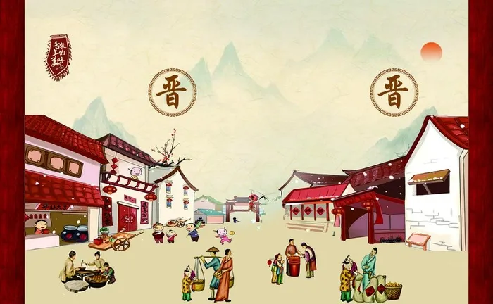 古风街道图片(11339x7356)psd模版下载