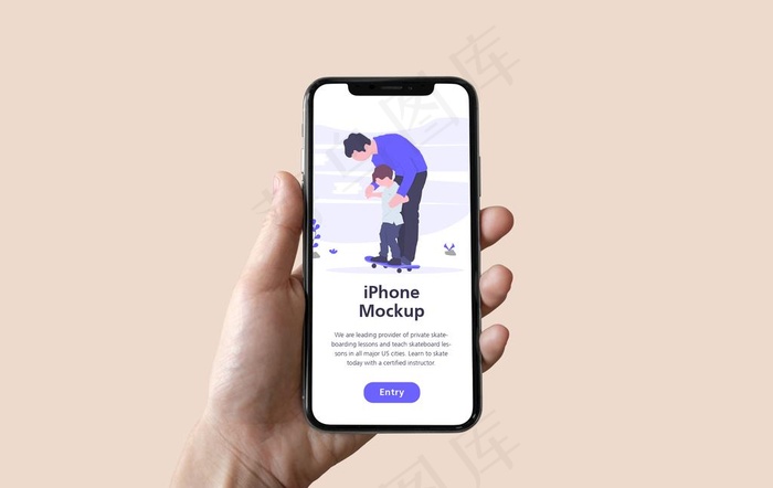 手持手机展示样机图片