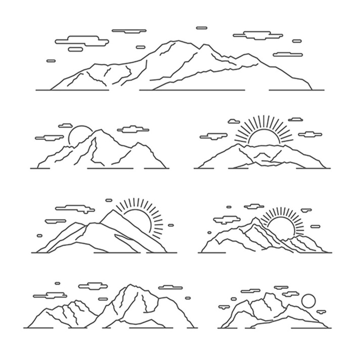 线条山图片ai矢量模版下载