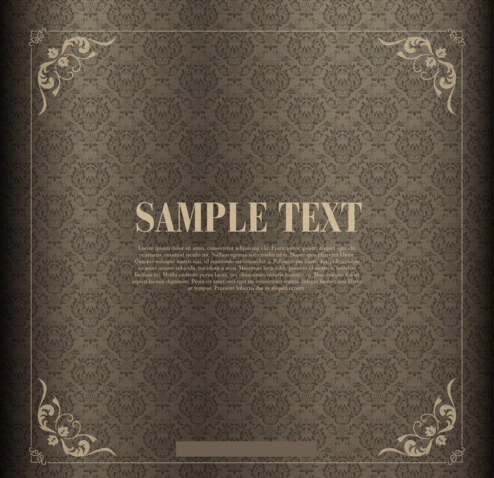 欧式花纹封面背景 金色图片