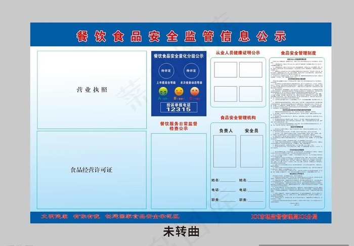 食品安全公示牌图片cdr矢量模版下载