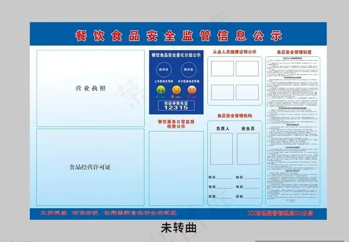 食品安全公示牌图片cdr矢量模版下载