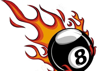 黑8火焰台球燃烧图片