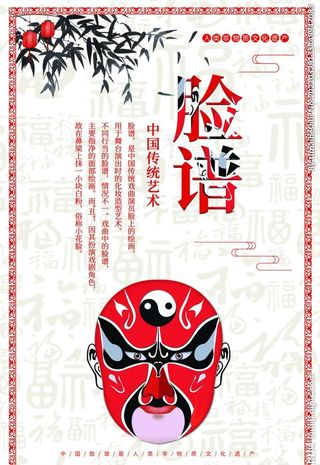 脸谱传统文化活动宣传海报素材图片