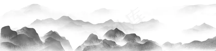 水墨山水画图片(3642x1252)psd模版下载