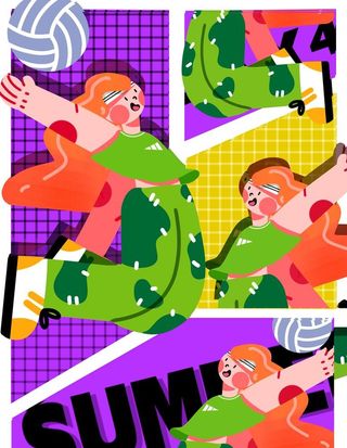 运动扁平人物图片