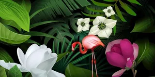 热带植物背景墙图片