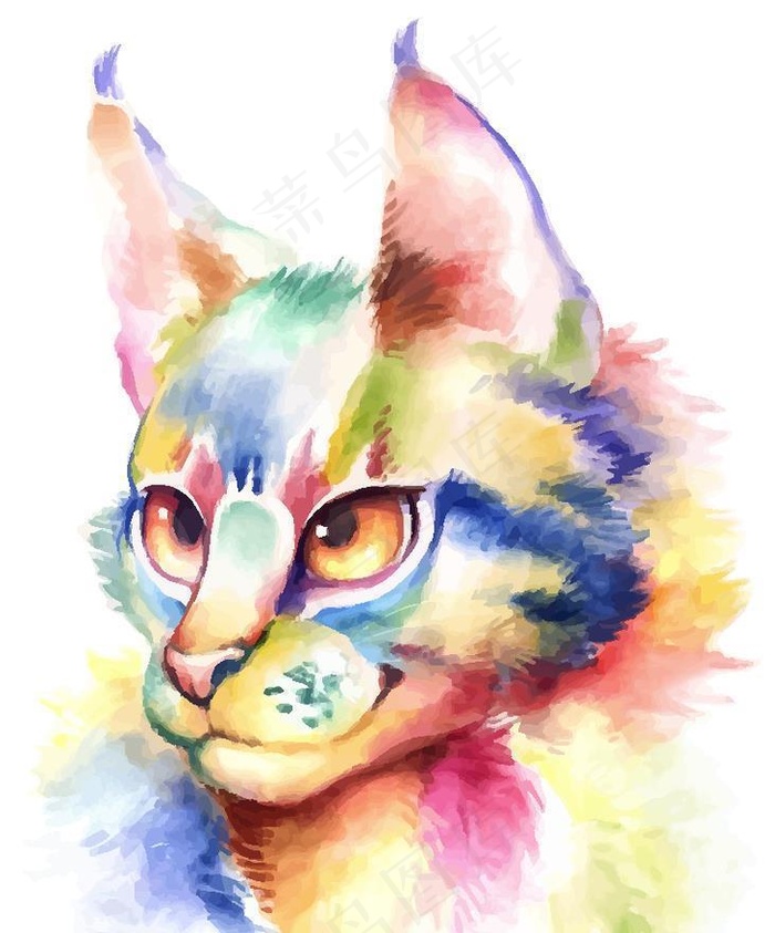 水彩猫图片