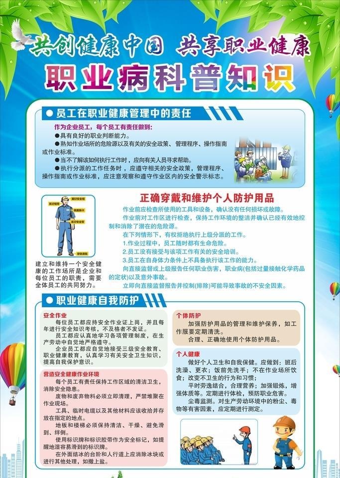 职业病科普知识图片cdr矢量模版下载