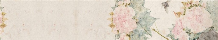 中国风手绘花卉背景图片(1920x600)psd模版下载