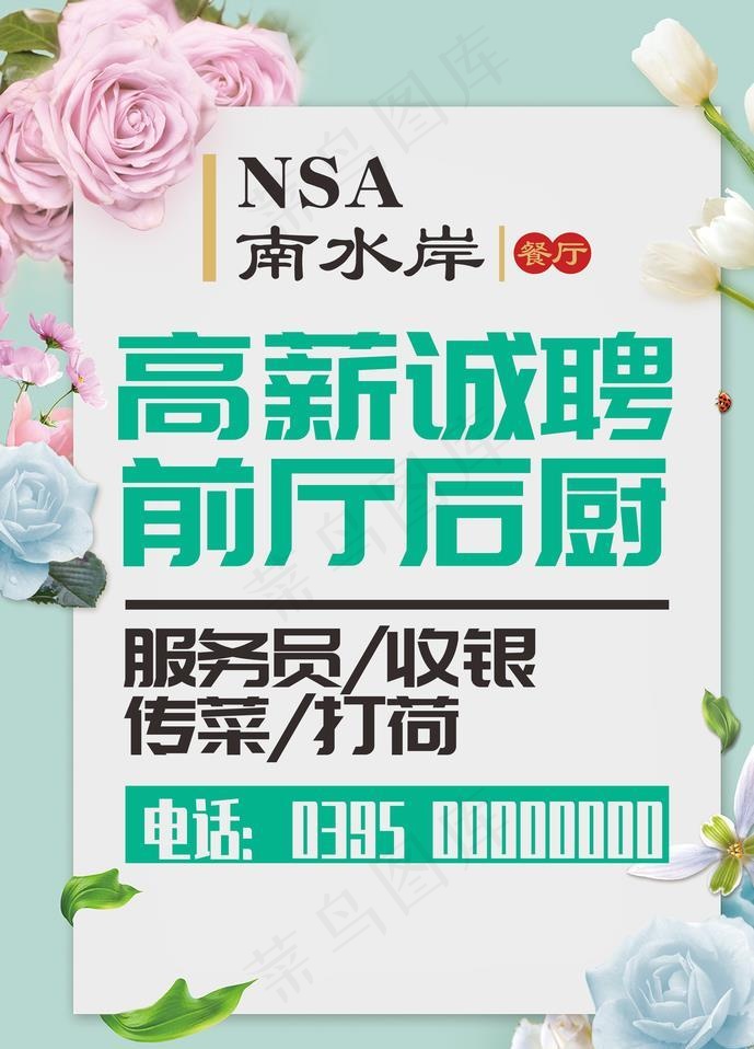 餐厅招聘海报图片
