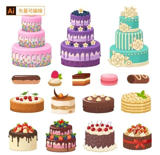 生日蛋糕插画图片