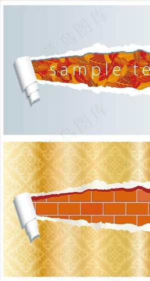 两款精致撕纸风格矢量素材图片