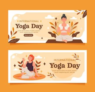 瑜伽日横幅图片