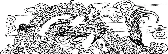 龙 线稿图片ai矢量模版下载