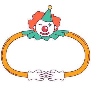 愚人节线描小丑边框图片