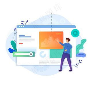 手绘卡通UI概念海报图片