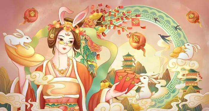 兔年插画图片(4724x2657)psd模版下载