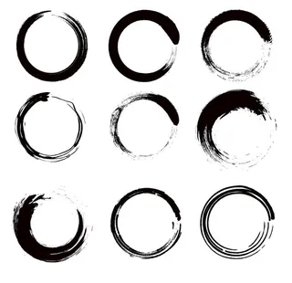 中国风水墨笔刷墨迹笔触图片