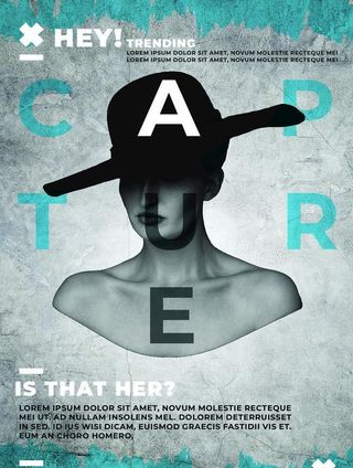 抽象人物做旧海报设计图片