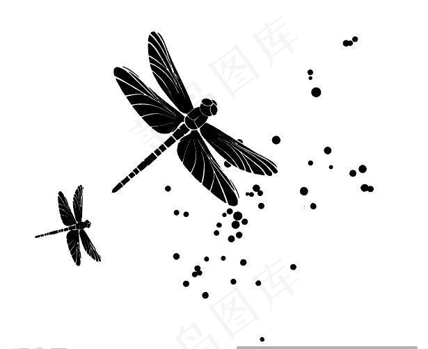 蜻蜓素材图片ai矢量模版下载