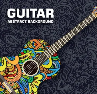 花纹吉他图片