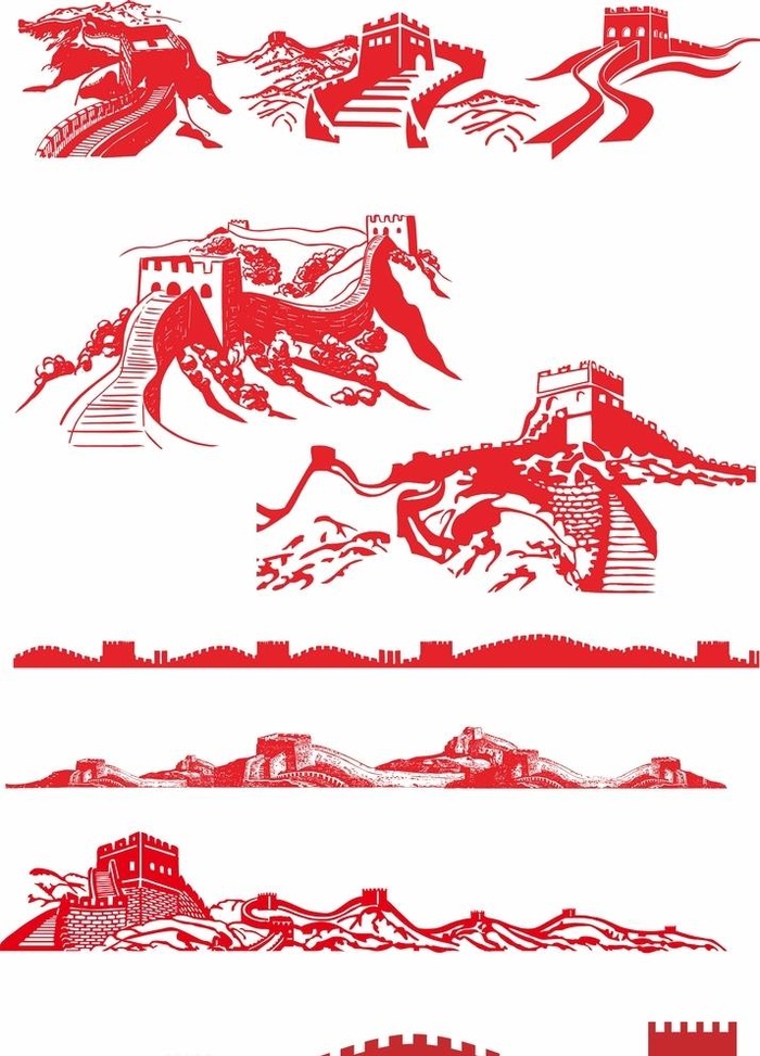 长城剪影图片