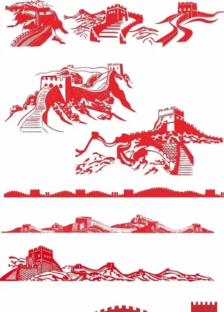 长城剪影图片