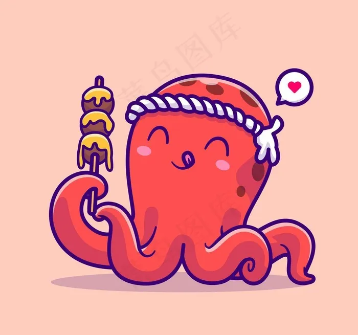 可爱卡通章鱼八爪鱼图片