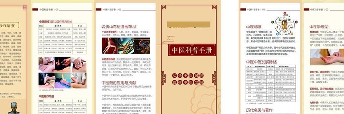 精编中医文化科普四折页图片