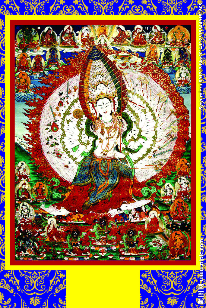 大白伞盖佛母,佛母唐卡,唐卡,藏,佛母,(1701x2551)psd模版下载