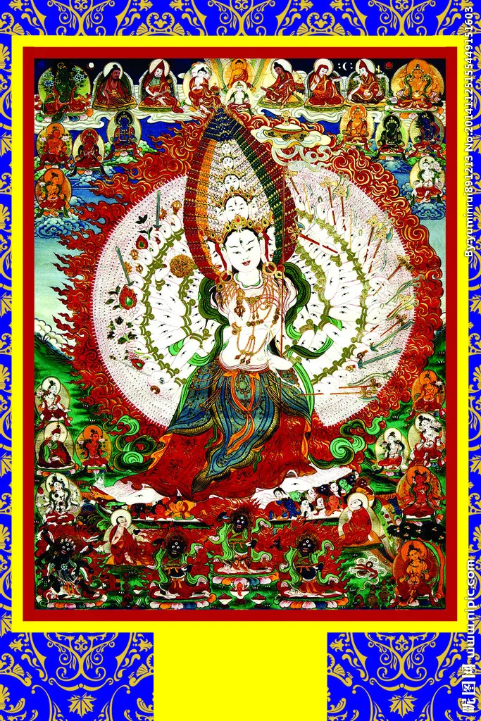 大白伞盖佛母,佛母唐卡,唐卡,藏,佛母,(1701x2551)psd模版下载