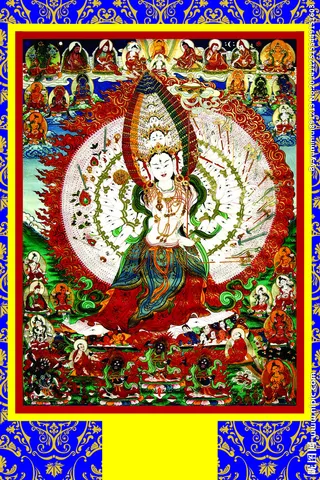 大白伞盖佛母,佛母唐卡,唐卡,藏,佛母,
